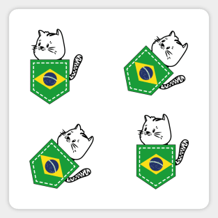 Patriotic Pocket Pussy - Cat Lover -  Brazilian Patriot Magnet